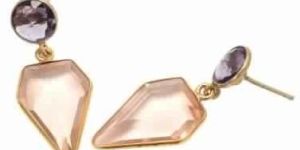 Champagne Quartz And Amethyst Earring