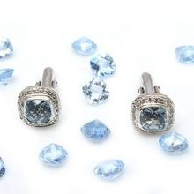 Natural Blue Topaz and Zircon Gemstone
