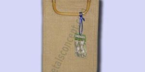 Wooden Cane Handle Jute Bag