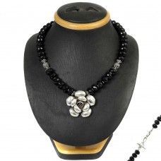 925 Sterling Silver Indian Jewelry Fashion Black Onyx Gemstone Necklace Fournisseur
