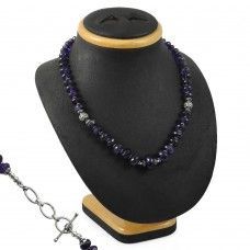 Misty Morning ! 925 Sterling Silver Amethyst Gemstone Beaded Necklace Jewelry