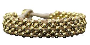 Designer Brown Golden Color German Silver Rondelle Bracelet