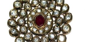 Sterling Silver Gold Plated Polki Pendant