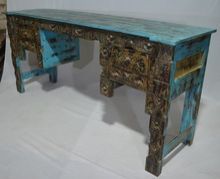 Wooden Painted Console Table with Two Drawers