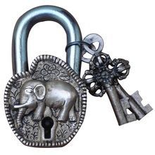 Elephant Figure Brass Padlock