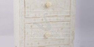 Bedside Wood And Bone Drawer Table