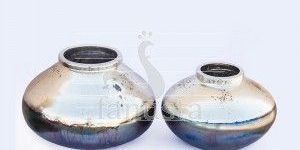 Decorative Gold Leaf Silver Glass Vase