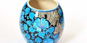 Susan Blue Lilies Pottery Vase