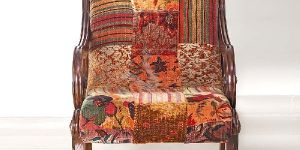 Wooden Lounge Chair with Velvet Fabric