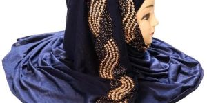 Justkartit DarkBlue Color Soft Hosiery Cotton Hijab Dupatta