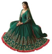 embroidery Semi-Stitched Anarkali Dress Material