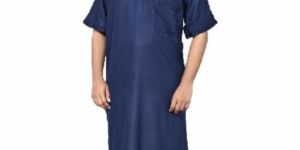 Men Dark Blue Colour Relax Fitting Poly Satin