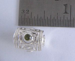 Gem Studded Silver Beads