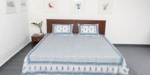 Cotton Fabric Printed Double Bed Sheet with 2 Pillow Covers VIDBS9029