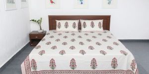 Hand Made Block Printed Bed Sheets with 2 Pillow Covers VIDBS9023