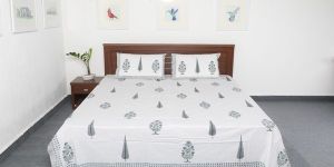 Jaipuri Hand Block Print Pure Cotton Double Bed Sheet