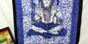 Lord Shiva Printed on Cotton Cloth Wall Hanging Tapestry
