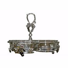 Metal Handicraft Condiment Bowl with Stand