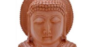 Tibetan Wooden Buddha Head Statue