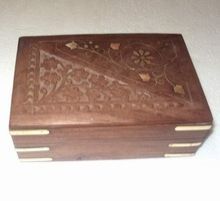 Wood Carving and Brassinlay Work Gift Decoration Box