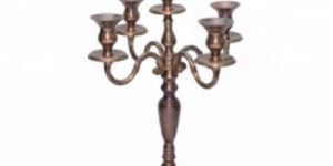 Three Arm Candle Stand with Crystal Work for Home