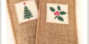 Printed Jute Utensil Holder