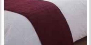 Red Cotton Quilted Bed Runner