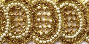 Embroidered Dupion Fabric Cording Beaded Lace Trimmings