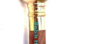 ANTIQUE BRASS WALKING CANE WOODEN WALKING STICK