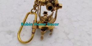 SOLID ANTIQUE BRASS THEODOLITE KEY CHAIN ANTIQUE BRASS KEYRING NICE KEYCHAIN