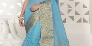 Chanderi Attached Border Sarees