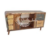 Colorful Wooden Two Drawers One Door and Two Shelves Cabinet