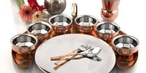 Copper Steel Thali Set