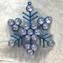 Cheap Snow Flakes Blue Crystal Beads