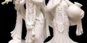White Marble Radha Krishna Statue
