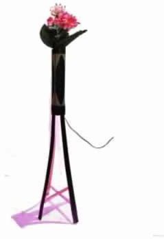 Bamboo Floor Lamp with Flower Stand