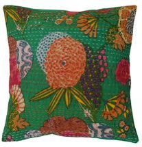 Embroidered Kantha Cushion Cover