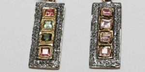 Natural Diamond Tourmaline Pendant