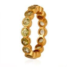 Handmade 925 Sterling Silver Gold Plated Natural Pridot Gemstone