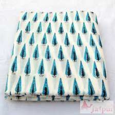 Hand Block Printed Running Cotton Voile Floral Fabric-Craft Jaipur