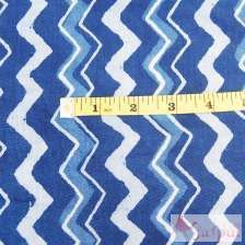 Handmade Indigo Zig Zag Block Printed Indian Cotton Fabric-Craft Jaipur