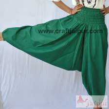 Men Women Harem Pants Cotton Baggy Yoga Aladdin Green Trouser-Craft Jaipur