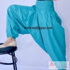 Women Cotton Harem Pants Hippie Yoga Boho Trousers Turquoise-Craft Jaipur