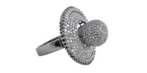 MOVABLE DIAMOND SILVER RING