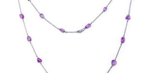 PINK SAPPHIRE WITH WHITE GOLD NECKLACE