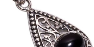 Black Onyx Gemstone 925 Sterling Silver Pendant