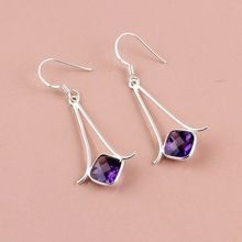 Faceted Amethyst Gemstone Earring