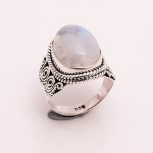 Rainbow Moonstone Gemstone Silver Ring