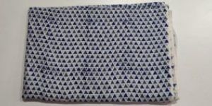 2.5 meter Flower Print Hand block Printed Cloth Cotton blue white mix Fabric