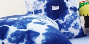 2 Pcs Lot Beautiful And Natural Blue Color Hand Made Resist Dyeing Decorative Pillow Case